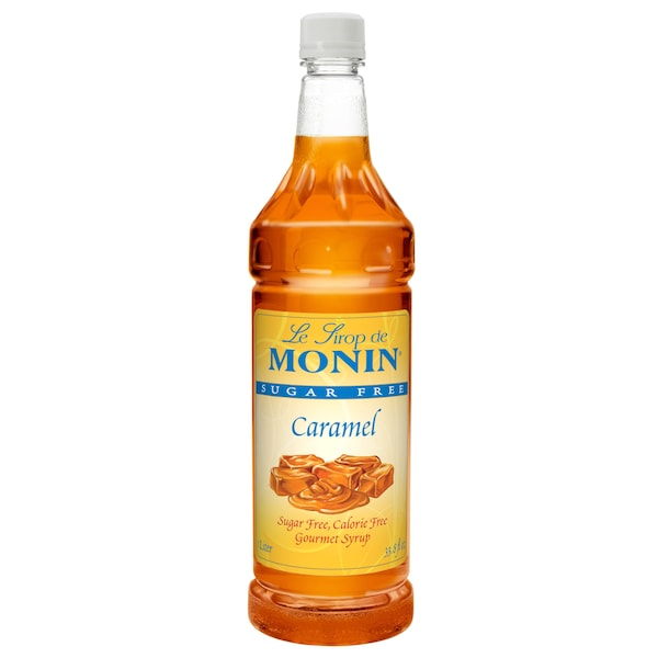 Monin Monin Sugar Free Caramel Syrup 1 Liter Bottle, PK4 M-FS009F - main